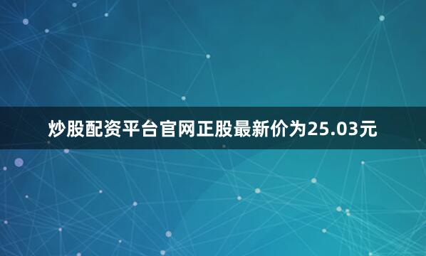 炒股配资平台官网正股最新价为25.03元