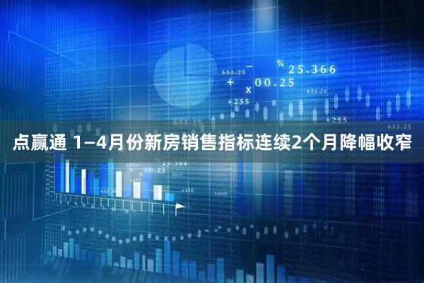 点赢通 1—4月份新房销售指标连续2个月降幅收窄
